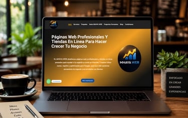 Ordenador portátil de MHAYA WEB, que ofrece servicios profesionales de diseño web y tienda en línea