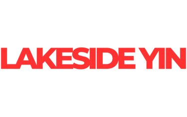 Lakeside Yin business name logo in bold, modern typography, symbolizing mindfulness, balance, and the calm essence of yoga
