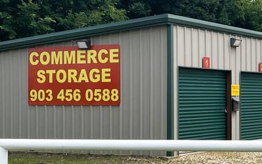 Commerce Storage Sign with Phone Number