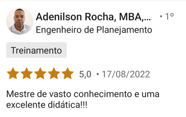 foto de uma pessoa e seu depoimento sobre o curso.