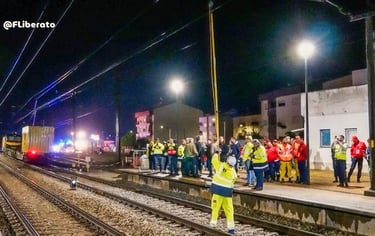 Simulacro acidente ferroviário Pombal