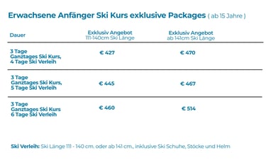 ski verleih mit unterricht packages Seefeld