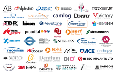 a bunch of different logos on a black background