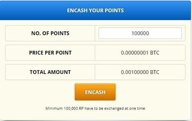 Freebitco.in reward point exchange