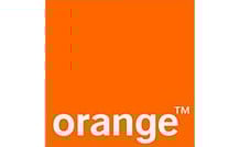 a orange and white logo for orange