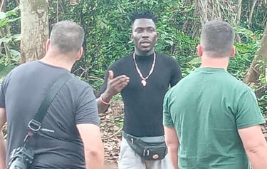 Dahomey African Tours Guide leading Tour in Kpasse's Sacred Forest of Ouidah in Benin