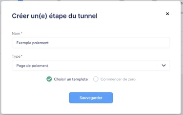 Création d'une page de paiement