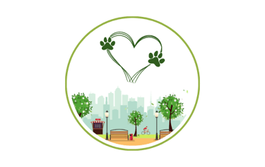 Julia's Pet Pals round element with a heart and park that is inspired by Massachusetts