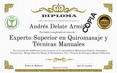 Certificado quiromasaje