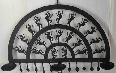 "Twisted wire motif hanging oil lamp–handmade iron décor-Export-grade"