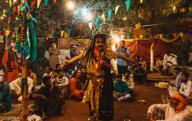 a man in a costume with a costume on