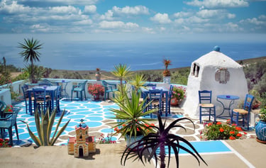 Mediterranean cuisine on a Greek island