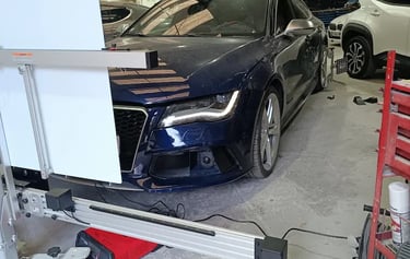 Calibrage Adas caméra lidar radar sur Audi RS7 à Nice madeleine