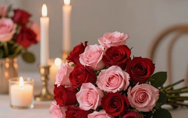 Elegant birthday floral arrangement with vibrant colors and fresh flowers on a soft pastel background.