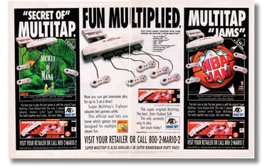 Super Multitap lançado pela Hudson Soft um adaptador multijogador para o Super NES, em 1993