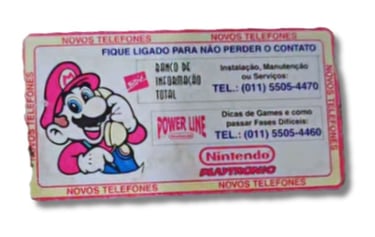 Etiqueta do serviço Power Line da Nintendo Playtronic do Brasil