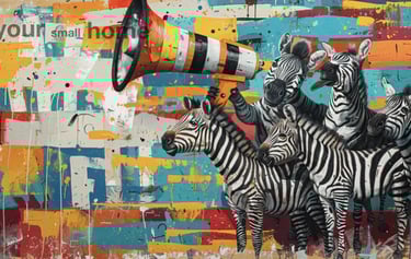 zebra with a megaphone
