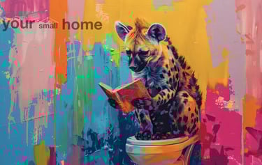 hyena on a toilet