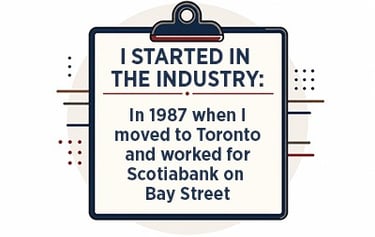 i started in the industry in 1987 when moved to Toronto