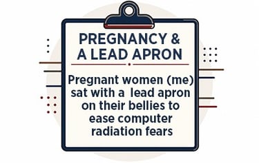 Pregnant women wore a lead apron amidst computer radiation fears