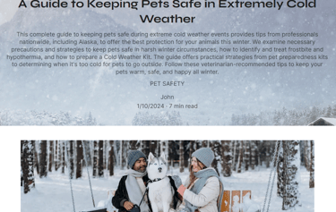 Free Guide to Keeping Pets Safe in Extremely Cold Weather