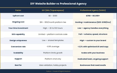 DIY website vs professional design