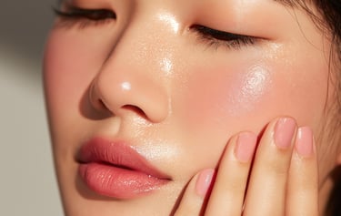 Close up of a woman's face after a  skincare facial, available at Fort Collins Edge Optics