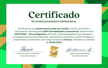 Certificado do SAPI Start