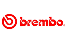 Logotipo de Brembo, marca reconocida de sistemas y componentes de frenos de alto rendimiento
