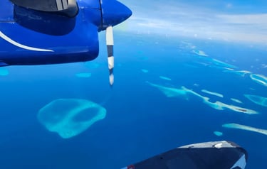 Speedboat or seaplane in the Maldives