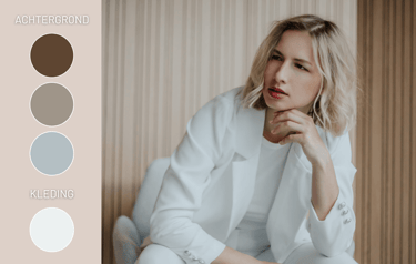Color pallet suggestion: white formal suit. How to dress for a photoshoot - a simple guide.