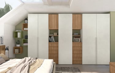 MazarakisArt: Ανοιγόμενη Ντουλάπα Δωματίου - Λευκό & Ξύλο