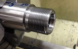 a threaded rifle barrel