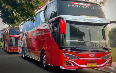 Sewa bus pariwisata di area Yogyakarta dan Jawa Tengah dengan fasilitas yang terbaik
