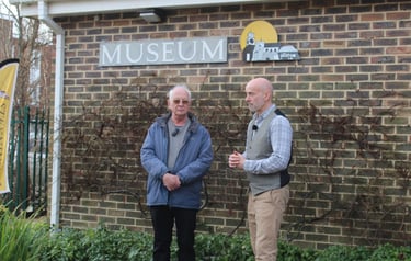 Andrew and Stephen stand outside Steyning Museum