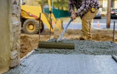Concrete Contractors paving concrete walkway in Columbia, SC