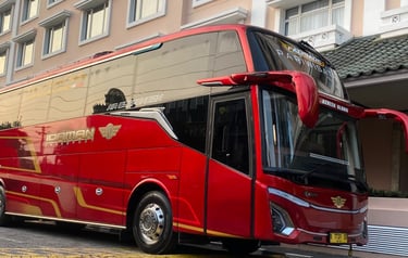 Sewa bus pariwisata Jetbus 5 di Yogyakarta dan Jawa Tengah dengan fasilitas yang terbaik