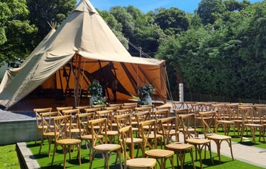 Ceremony and Tipi Blue Acre Weddings North Wales | Han & Stu Wedding Music Duo Blog