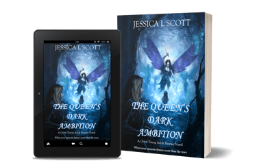 Paperback and ebook of the Queen's Dark Ambition