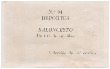 1956 Ferca Deportes #94 Baloncesto A shot from behind basketball cromos card