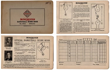 Rare antique Winchester Sports Basketball Score Book from 1923