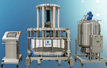 Process columns and packing station