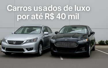 Honda Civic prata e Ford Fusion preto estacionados lado a lado em pátio limpo, com visual de carros