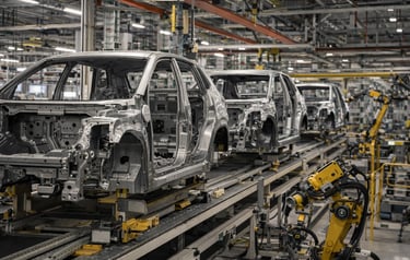 SUVs elétricos inacabados em linha de produção da Stellantis com atraso nas entregas