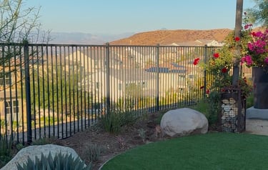 Wrought iron fencing.