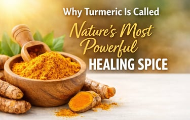 Turmeric roots and powder showing curcumin-rich spice used in Ayurveda.