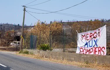 Incendie de l'Aude août 2025. Merci les pompiers !