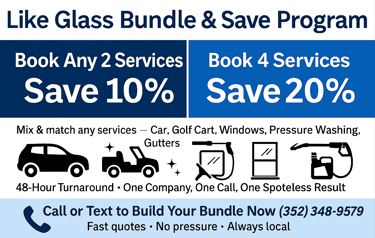 Like Glass bundle discount chart — save 10% with 2 services or 20% with all 4
