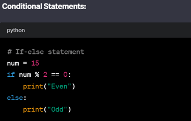 python Conditional Statements