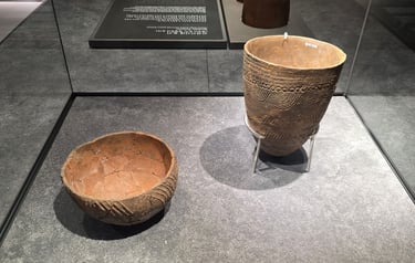 Neolithic pottery with different designs